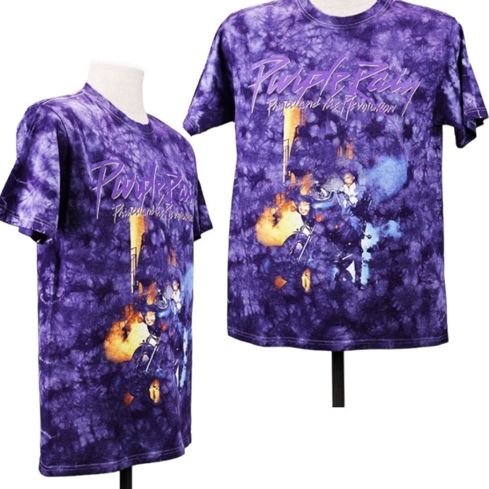 PRINCE Purple Rain Tie Dye Tee Crew Neck Shirt Unisex XXL NWT
